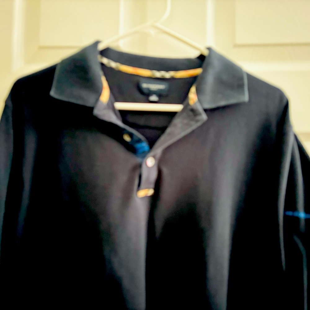 Black Cotton Burberry Golf Polo shirt